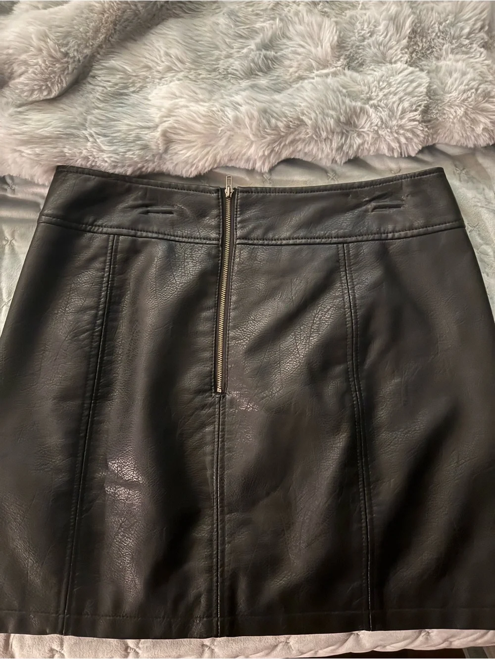 Free people Black Faux Leather Mini Skirt